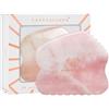 CRYSTALLOVE Pietra Gua Sha - Rullo massaggiante di quarzo rosa chiaro - Tavola Guasha - Massaggio facciale per viso, occhi, gonfiore della pelle del viso - Massaggiatore per il viso