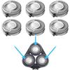 QHYSS 6 Pezzi SH50/52 Testine di Ricambio Compatibili con Philips Serie 5000 Per Rasoi Elettrici con Alloggiamento Rotondo - Non per Alloggiamento Pentagonale 5000/6000 Testina Di Rasatura Del Rasoio