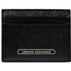 Armani Exchange Men's Essential, Back Embossed Monogram, Front Lettering Logo Plate Travel Accessory-Envelope Card Holder, Black, Nero, taglia unica