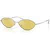 Ray-Ban Occhiali da sole unisex Kai (confezione da 1), 003/6D Argento/Giallo Specchio Oro Flash, 56 mm