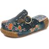 POPOTI Sandali Estive Donna, Sandali Zeppa Ciabatte in Pelle Pantofole Mocassini Pompe Boemia Fiore Eleganti Slip-On Flip Flops Sandali con Tacco Infradito Spiaggia Nuovo Bassi Scarpe -Blu 38
