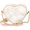 Alviero Martini 1A Classe Alviero Martini 1ᴬ Classe, Borsa a Tracolla a Cuore Donna, in Tessuto Stampato Geo White, Dettagli in Pelle di Vacchetta e Metalleria Oro, Chiusura con Zip, Colore Bianco