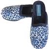Generico Cinzia Soft, IEA83019, Ciabatte Pantofole Azzurro Blu Animalier Leopardato, Comfort, 38 EU