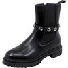 Lumberjack Stivaletto Jacqeline beatles boat donna Nero con accessori cinturino removibile e zip Nero