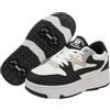 PEIHUODAN Scarpe con Rotelle Bambina Ragazzi Multifunzionale Scarpe Skateboard per Donna Scarpe con Ruote Pattini A 4 Ruote per Bambino E Sneakers 2 in 1 Come Regali di Natale E Compleanno (37EU,Nero)