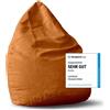 DS Produkte Pouf Lumaland Luxury XL elegante pouf - imbottitura da 120 litri - arancione