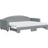 vidaXL Divano letto estraibile con materasso Grigio chiaro 80x200 cm Tessuto