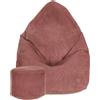 Dreamroots Bean Bag 80x80x120cm Beanbag con schienale e sgabello e copertura Cuscino da terra Chill Sack Bubibag Beanbag Ginger Spice