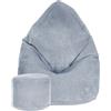 Dreamroots Bean Bag 80x80x120cm Beanbag con schienale e sgabello e copertura Cuscino da terra Chill Sack Bubibag Beanbag Mar Baltico