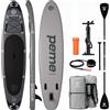 peme Tavola da stand up paddle PEME - Dark Sky - 350 cm - Doppia pagaia e accessori completi, SUP, tavola da surf gonfiabile - Grigio e nero