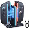 Auarte Caricabatterie controller per Nintendo Switch 2 2025 Joycon, dock di ricarica magnetico per Switch 2 Joy Con accessori con cavo di ricarica, supporto di archiviazione base ponderata per giochi