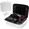 FIWWAT Carrying Case for Nintendo Switch 2, Portable Travel Storage with Game Card Slots, Fit for Switch 2 Console Pro Controller, Dock & Accessories, Waterproof Hard Protective Shell - White