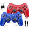 OKHAHA Controller wireless per PS3, controller per Sony Playstation 3, confezione da 2, doppio, 6 assi, telecomando gamepad aggiornato per controller PS3 per controller Playstation 3 con joystick analogici