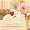 Shueewago Puzzle personalizzato in legno con famiglia di elefanti con 2-10 nomi e una base, decorazione a forma di elefante in legno, adatto come regalo di compleanno per la festa della mamma, la festa del papà