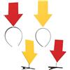 JYXNU 4 Pezzi Cerchietto Carnevale con Freccia Divertente e Mollette per Capelli Fasce Moda Bambina e Donna Accessori per Feste di Compleanno Halloween Cosplay Rosso Giallo