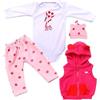 Scnbom bambole reborn vestiti per 45-60cm silicone bambola femmina vere toddler originali bambolotti maschio parti (rosso cervo 5pcs Set)