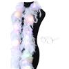 KOGMMYSEVP Boa di piume colorate, 2 m con luci LED colorate per donne, per ballare, matrimoni, feste, Halloween, con occhiali da sole a forma di cuore (rosa)