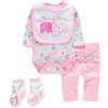 Scnbom reborn bambole vestiti per 45-60cm silicone femmina vere bambola toddler originali bambolotti maschio parti (Rosa Elefante Set 3pcs Set)