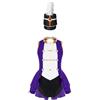 TiaoBug Costume Domatrice Circo Bambina Vestito da Ballo Latino Bambina con Cappello Abito da Pattinaggio Artistico Ringmaster Costume Carnevale Halloween Viola 7-8 anni
