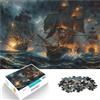 AITEXI puzzle 1000 pezzi per adulti Nave pirata in battaglia Difficile da completare ma divertente e umoristico Regalo di compleanno, regali, arte murale 75x50cm