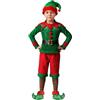 Generic Costumi Bambina Costume Elfo di Natale Christmas Santa Costume per Natale 4 Pezzi Vestito di Natalizio Abito Verde Rosso Natalizio Outfits Elfo Costumi per Ragazza Adulti (Green-Boys, 5-6 Years)
