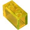 LEGO Parti e pezzi: Giallo trasparente 1x2 Mattone x20