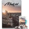 LLONGKT Puzzle Madrid da 1000 pezzi per adolescenti e adulti, sfida difficile antistress, migliora l'amore tra coppie, 38x26cm