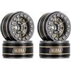 INJORA 1.0 RC Beadlock Cerchi Piatto Profondo Ruote Offset Negative 3,15 mm per SCX24 AX24 Gladiatore Bronco C10 JLU Deadbolt Axial 1/24 Crawler,Grigio