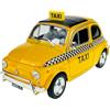 Generisch Welly Modello Auto Compatibile con FIAT Nuova 500 Taxi Giallo 1957-1975 ca 1/24 1:24 Metallo Modello Auto Il Cast Nuovo in Scatola