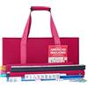 ZGME American Mahjong Set, 166 piastrelle bianche di alta qualità con borsa morbida rossa e accessori, 4 rack Mahjong tutto in uno con pusher, set completo Western Mah Jongg, Mah-Jongg, Ma Jong
