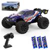 X-Verse MT14R 4WD 100 km/h Auto telecomandata a distanza 1:14, auto RC impermeabili con motore brushless 3S, 2,4 GHz, camion RC Truggy fuoristrada per tutti i terreni per adulti (3 batterie, rosso)