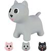 Hoppimals Space Hopper Gatto Gonfiabile per Bambini di età Pari o Superiore a 12 Mesi - Imballo con Confezione Regalo, Pompa Inclusa - Cavalcabile Bambino, Palla rimbalzante per Bambini - Grigio
