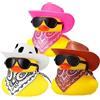 Generico 3 Pezzi Paperella Di Gomma Per Bagnetto, Di Gomma Per Auto, Giocattoli Da Bagno Galleggianti, Paperella Di Gomma Da Cowboy Con Cappello, Sciarpa E Occhiali Da Sole, Per Bambini E Adulti