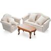 Odoria 1/12 Miniatura Tavolino Marrone e Poltroncina Divano Cachi Accessori Casa delle Bambole Dollhouse Miniature Accessories