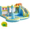 NuvlaGu Parco acquatico gonfiabile castello gonfiabile, 430 × 390 × 210 cm, scivolo d'acqua con piscina e ventilatore, tessuto Oxford, parco giochi d'acqua multifunzionale per bambini 3-10 anni, giardino