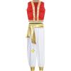 Yhong Costume Da Principe Di Aladino Per Bambini Costume Orientale Da Re Indiano Costumi Cosplay Halloween Carnevale Rosso 15-16 anni