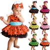 Generico Vestito Carnevale Bambina Cavernicolo Costume per età della Pietra Costume Halloween Bambina Vestito con Bone Fiocco Fascia Abiti Neonata Festa di Nozze Principessa