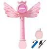 Generico Bacchetta Di Bolle Principessa, Giocattolo Di Bolle Con Lampade Led E Musica, Accessorio Di Cosplay Musicale Sognante Con 1 Batteria Al Litio Ricaricabile, Per Bambini In Età Prescolare