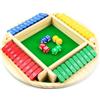 Qcdou Shut the box 2-4 Classico gioco da tavolo in legno, gioco da tavolo in legno con 8 dadi, 8 Dadi Colorati per Adulti Bambini, Giochi da Viaggio/Famiglia e Pub Tradizionali/logica matematica(C)