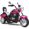GYMAX Moto Giocattolo per Bambini, Struttura Stabile con 3 Ruote, Velocità di 2,5-3 km/h, con Una Batteria Ricaricabile, Materiale Sicuro ed Ecologico, Adatto a Bambini più di 3 Anni (Rosa)