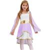Nyeemya Costume da Dea Ateniese Greca/Romana per Bambina Toga Greco con Corona Dea Tiara Abito da Principessa Medievale Rinascimentale Costumi in Maschera Lanvanda 15-16 anni