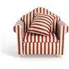 Odoria 1/12 Poltrona Miniatura Mobili Accessori per Casa Bambole, Strisce