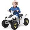 COSTWAY 6V Quad Elettrico per Bambini con Batteria, Mini Quad con Funzione Avanti/Indietro, Velocità Massima 4,6 km/h (Bianco)