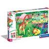 Clementoni - 25233 - Supercolor Puzzle - Jungle Friends - 3x48 pezzi