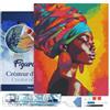 Figured'Art Diamond Painting con telaio Art 5D kit completo 40x50cm Tela già Incorniciata - Diamonds Quadrati - Donna Africana con Turbante - Pittura Diamante - Attività Creativa Adulti