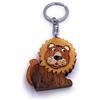 H-Customs Ciondolo portachiavi in legno realizzato a mano da re leone degli animali in legno