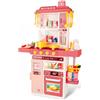 EGLEMTEK Cucina Giocattolo Bambini Con Luci E Suoni Realistici Rubinetto Con Riciclo Acqua Forno E Fornelli Apribili 50 Accessori Inclusi Gioco Educativo Per Bambini Dai 3-8 Anni (Rosso)