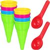Toyvian Giocattoli da Spiaggia per Bambini - Set di 10 Coni Gelato da Spiaggia, Coni Gelato in Plastica, Coppette E Paletta, Set di Stampini per Sabbiera Estiva per Giochi All'aperto, Attività in