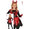 FIESTAS GUIRCA | Costume Diavoletta Bambina - Vestito con Corna e