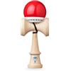 KROM Kendama Originale in Legno per Principianti ed esperti - Pop LOL Rosso - Gioco di abilità per Esterni e Interni - Giocattolo in Legno con Corda e Palla